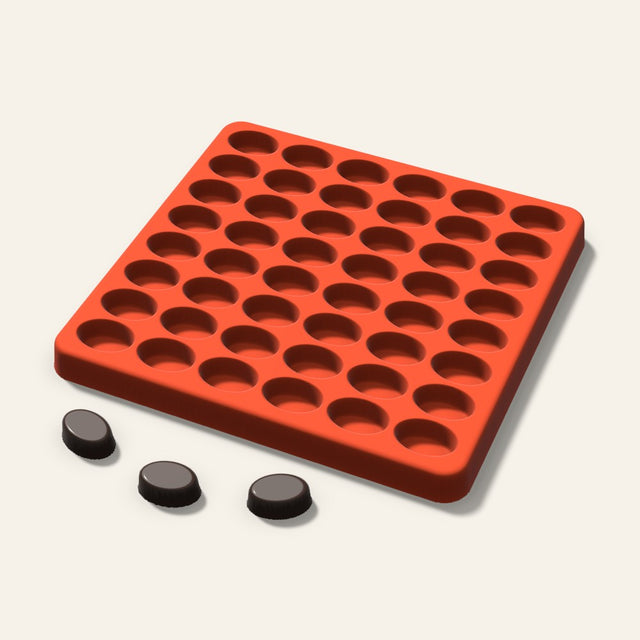 Oval Tall Gummy Mold, 0.75 Inch, 48 Cavity, 3D render