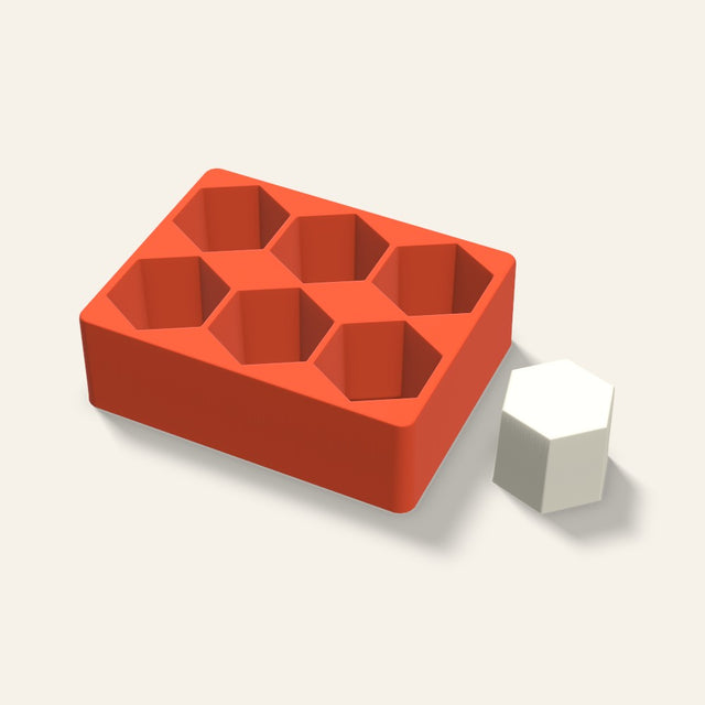Hexagon Pillar Votive Candle Mold, 2.5 x 2 Inch, 6 Cavity, 3D render