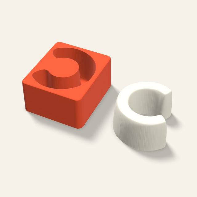 Letter C Candle Mold, 4 x 2 Inch, 3D render