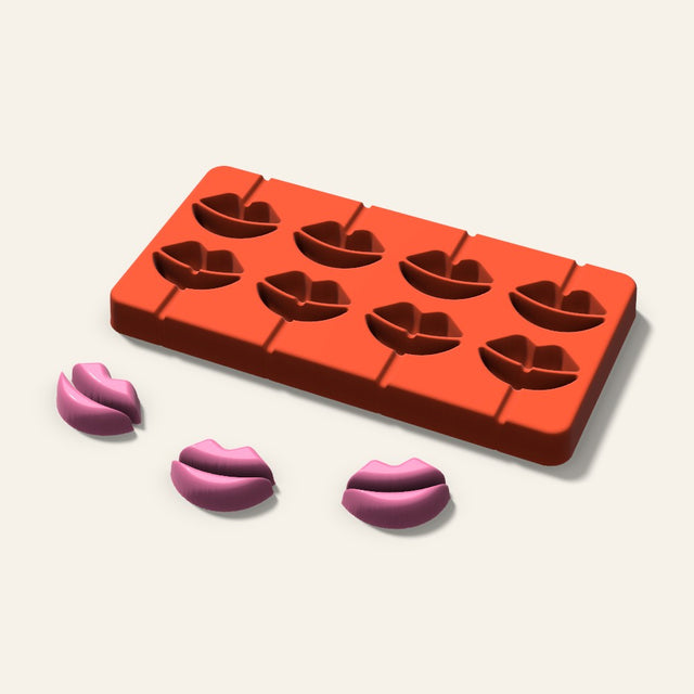 Lips Lollipop Mold, 1.5 Inch, 8 Cavity, 3D render