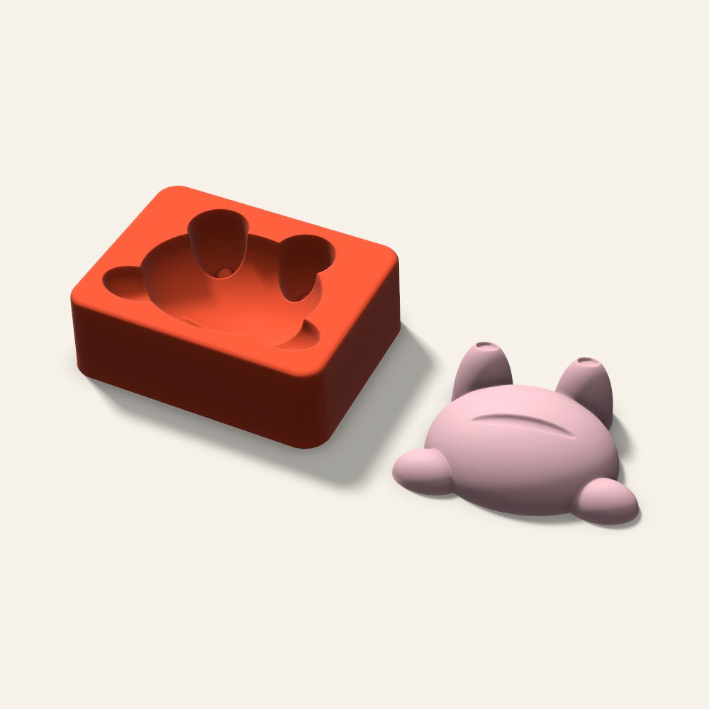 Frog Soap Mold, 3 Inch, 3D render