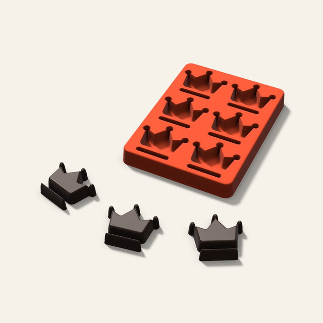 Crown Chocolate Mold, 2 Inch, 6 Cavity, 3D render