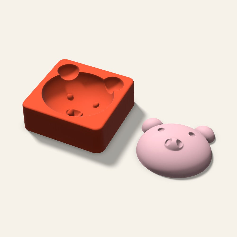 Pig Soap Mold, 3 Inch, 3D render
