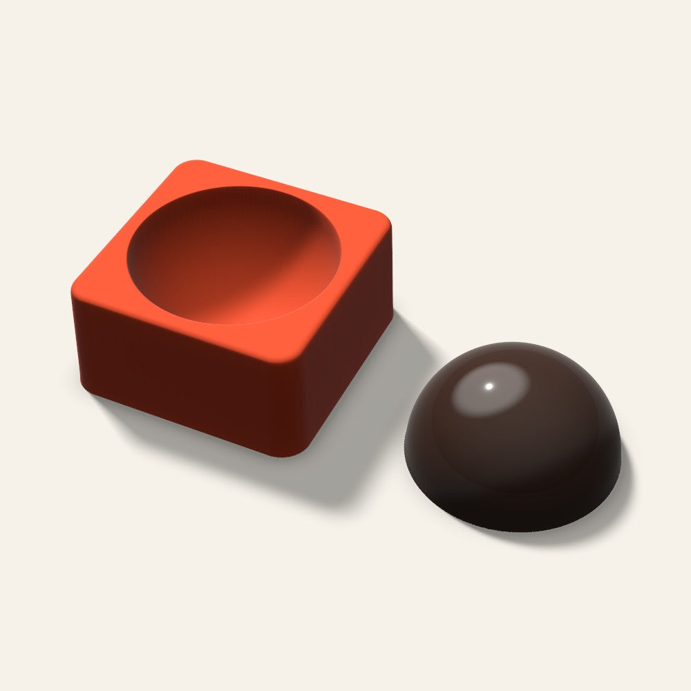 Half Sphere Cocoa Bomb Mold, 2.5 Inch, 3D render
