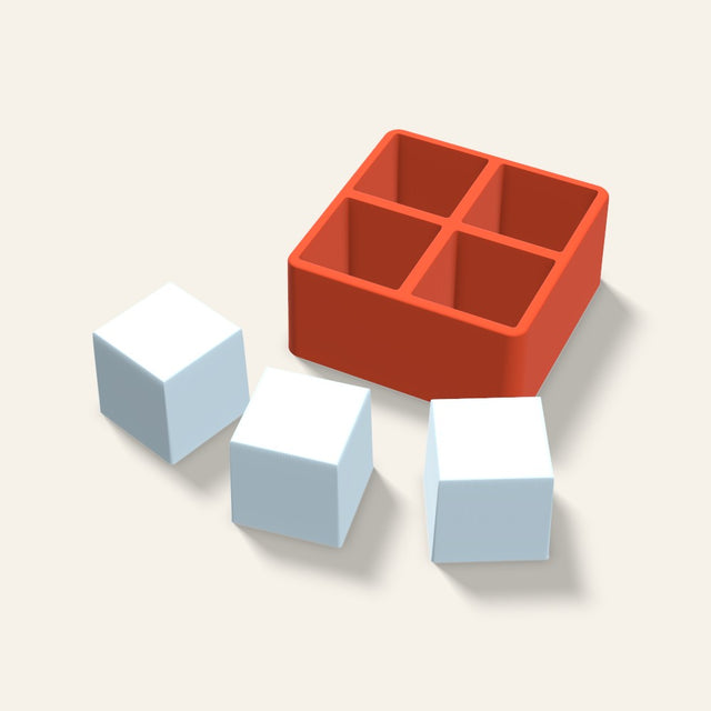 Sharp Cube Ice Mold, 2 Inch, 4 Cavity, 3D render