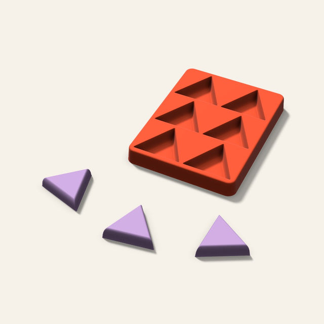 Triangle Wax Melt Mold, 2 Inch, 6 Cavity, 3D render
