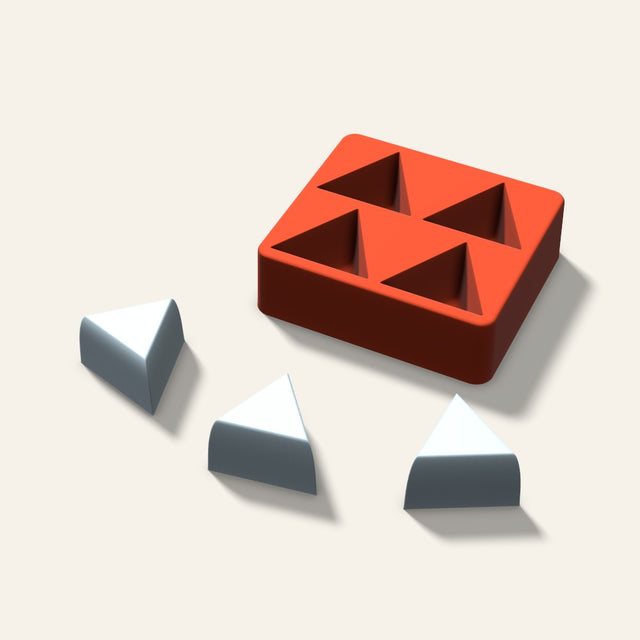 Triangle Ice Mold, 2 Inch, 4 Cavity, 3D render