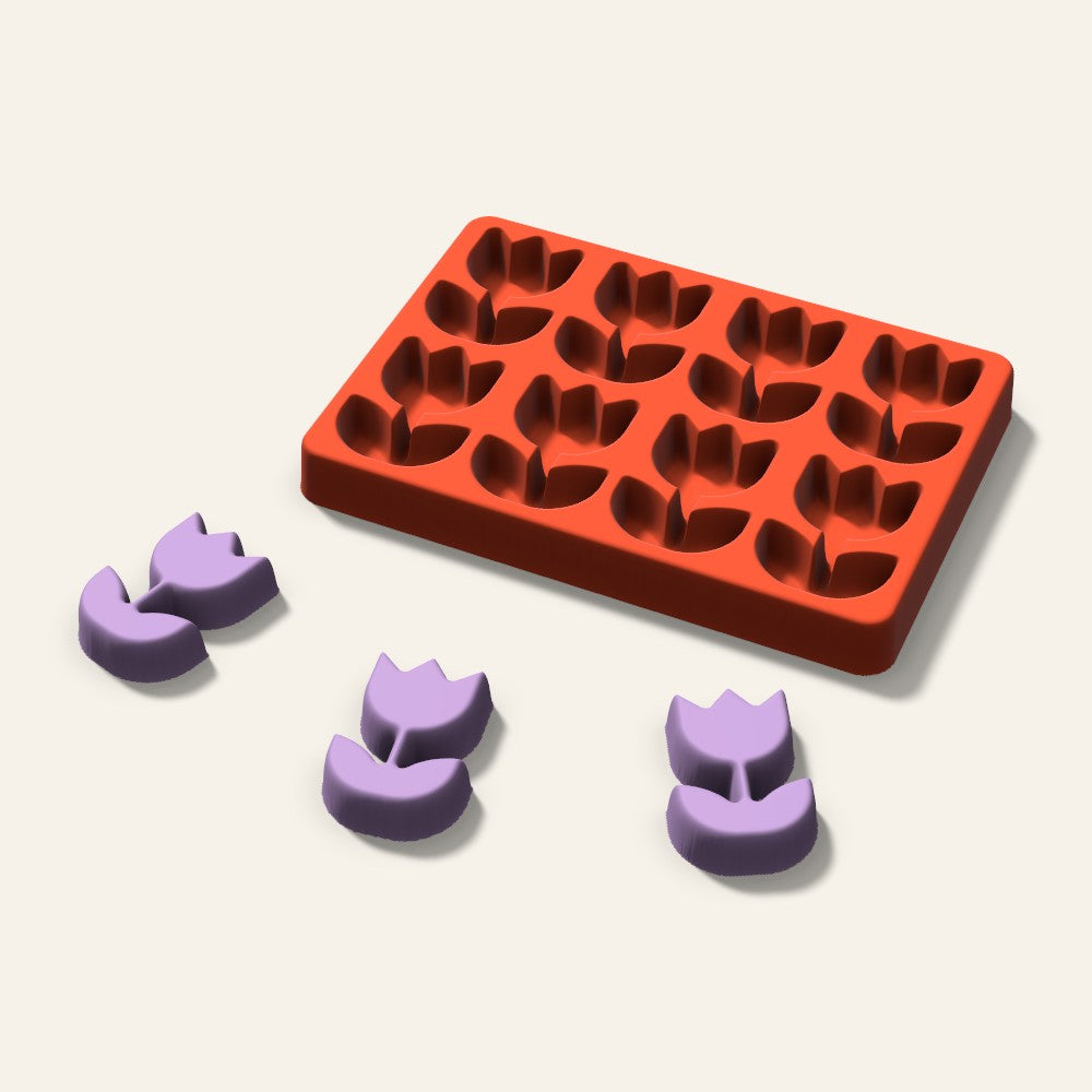 Rose Wax Melt Mold, 2 Inch, 8 Cavity, 3D render