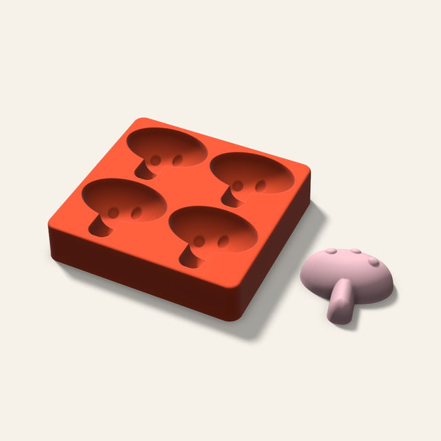 Mushroom Soap Mold, 2.5 Inch, 4 Cavity, 3D render