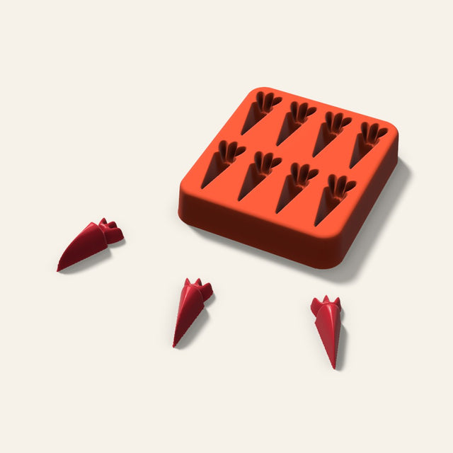 Carrot Candy Mold, 1.25 Inch, 8 Cavity, 3D render