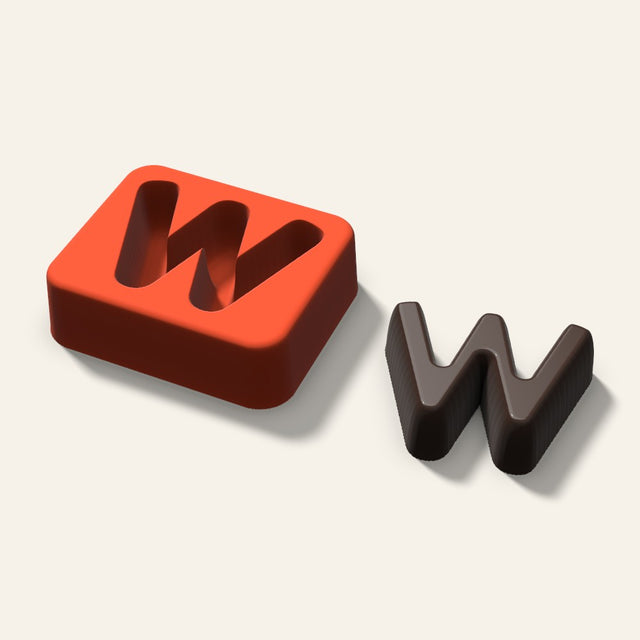 Letter W Mold, 2 Inch, 3D render