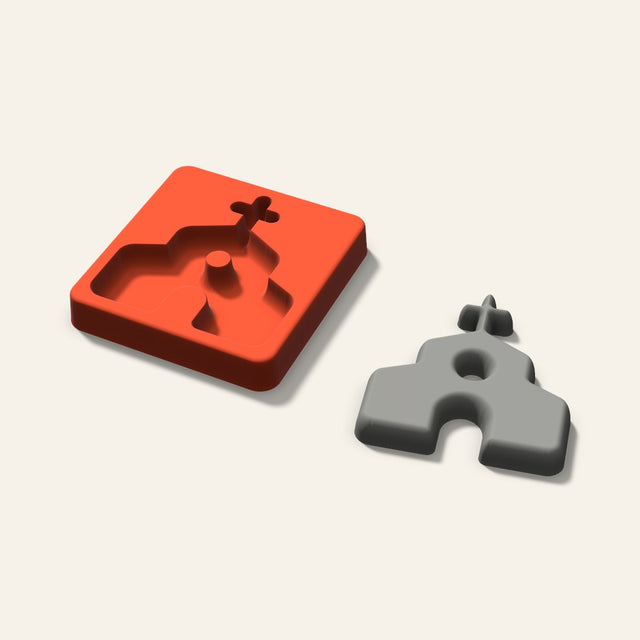 Church Plaster Ornament Mold, 3.5 Inch, 3D render