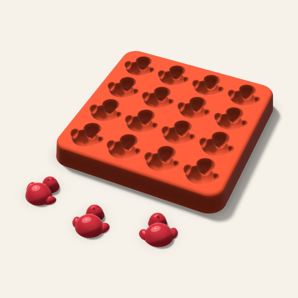 Chick Gummy Mold, 0.75 Inch, 16 Cavity, 3D render
