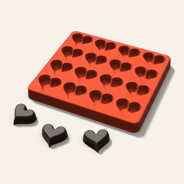 Heart Candy Mold, 1.25 Inch, 16 Cavity, 3D render