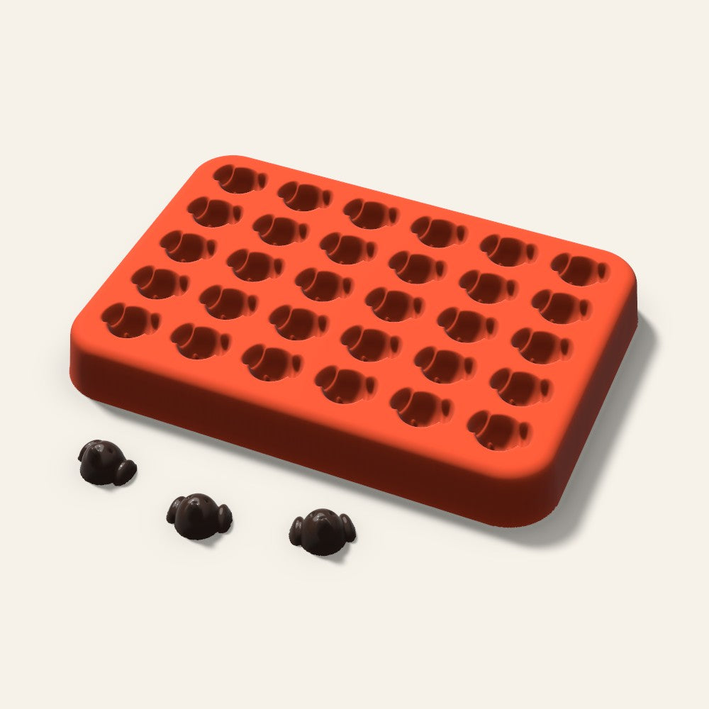 Dog Gummy Mold, 0.5 Inch, 30 Cavity, 3D render