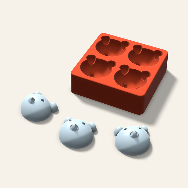 Pig Ice Mold, 2 Inch, 4 Cavity