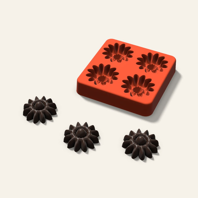 Daisy Chocolate Mold, 1.5 Inch, 4 Cavity, 3D render