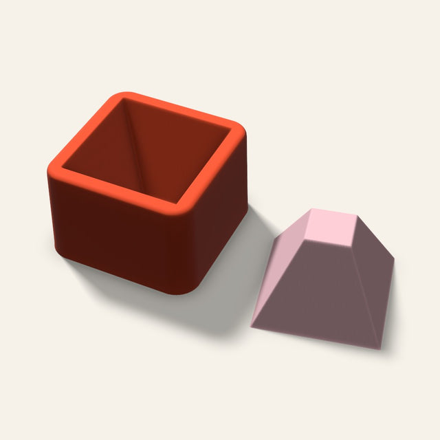 Flat Top Pyramid Soap Mold, 2.5 Inch, 3D render
