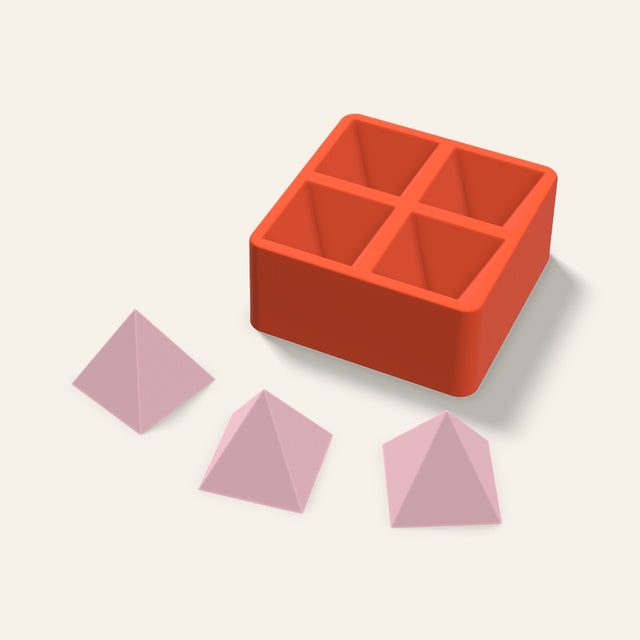 Pyramid Soap Mold, 2.5 Inch, 4 Cavity, 3D render