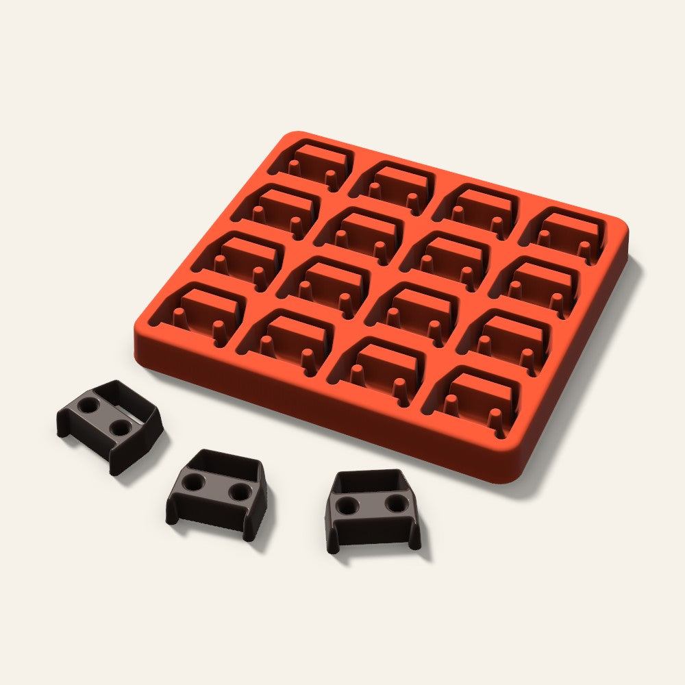 Car Candy Mold, 1.25 Inch, 16 Cavity, 3D render