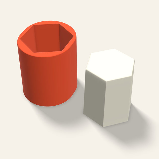 Hexagon Pillar Candle Mold, 3.5 x 4 Inch, 3D render