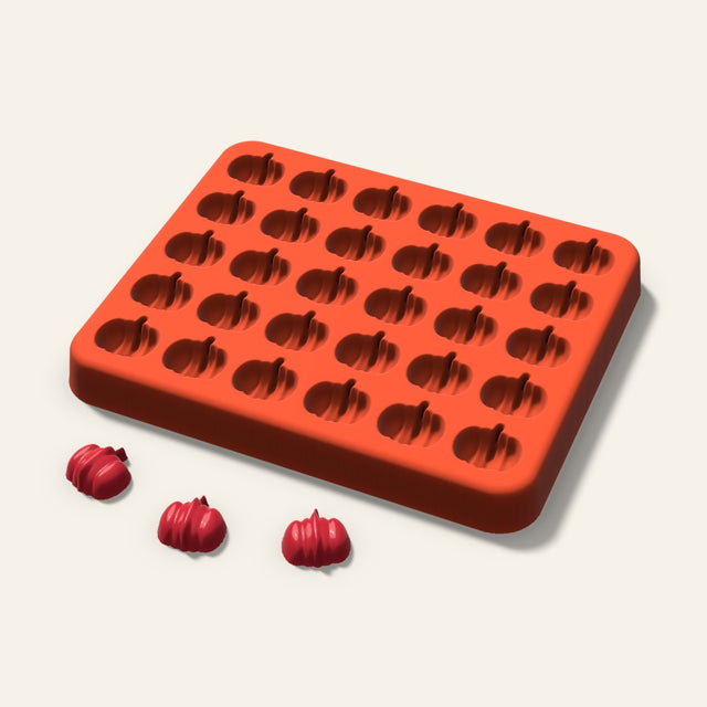 Pumpkin Gummy Mold, 0.5 Inch, 30 Cavity, 3D render