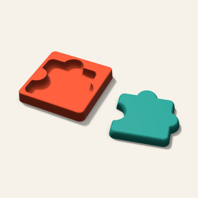 Puzzle Freshie Mold, 4 Inch, 3D render