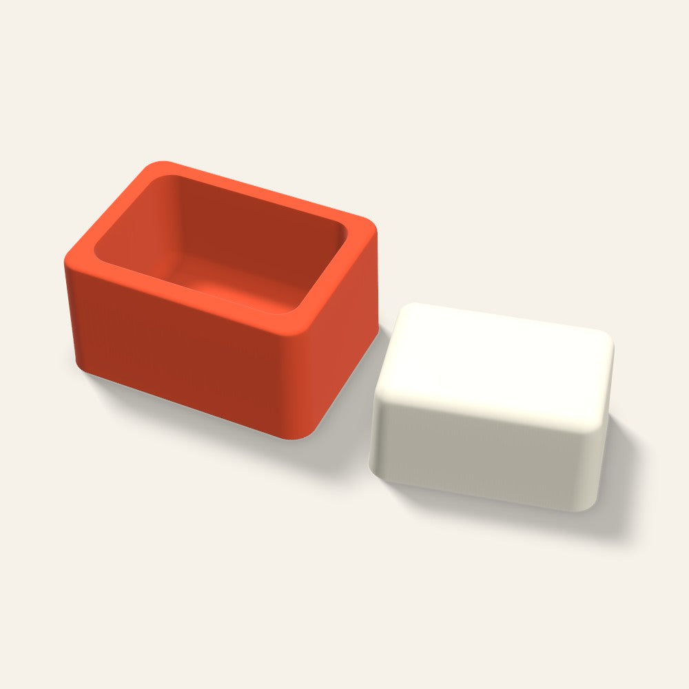 Rounded Rectangle Candle Mold, 3 x 1.5 Inch, 3D render