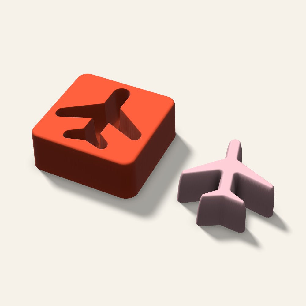 Airplane Soap Mold, 2.5 Inch, 3D render