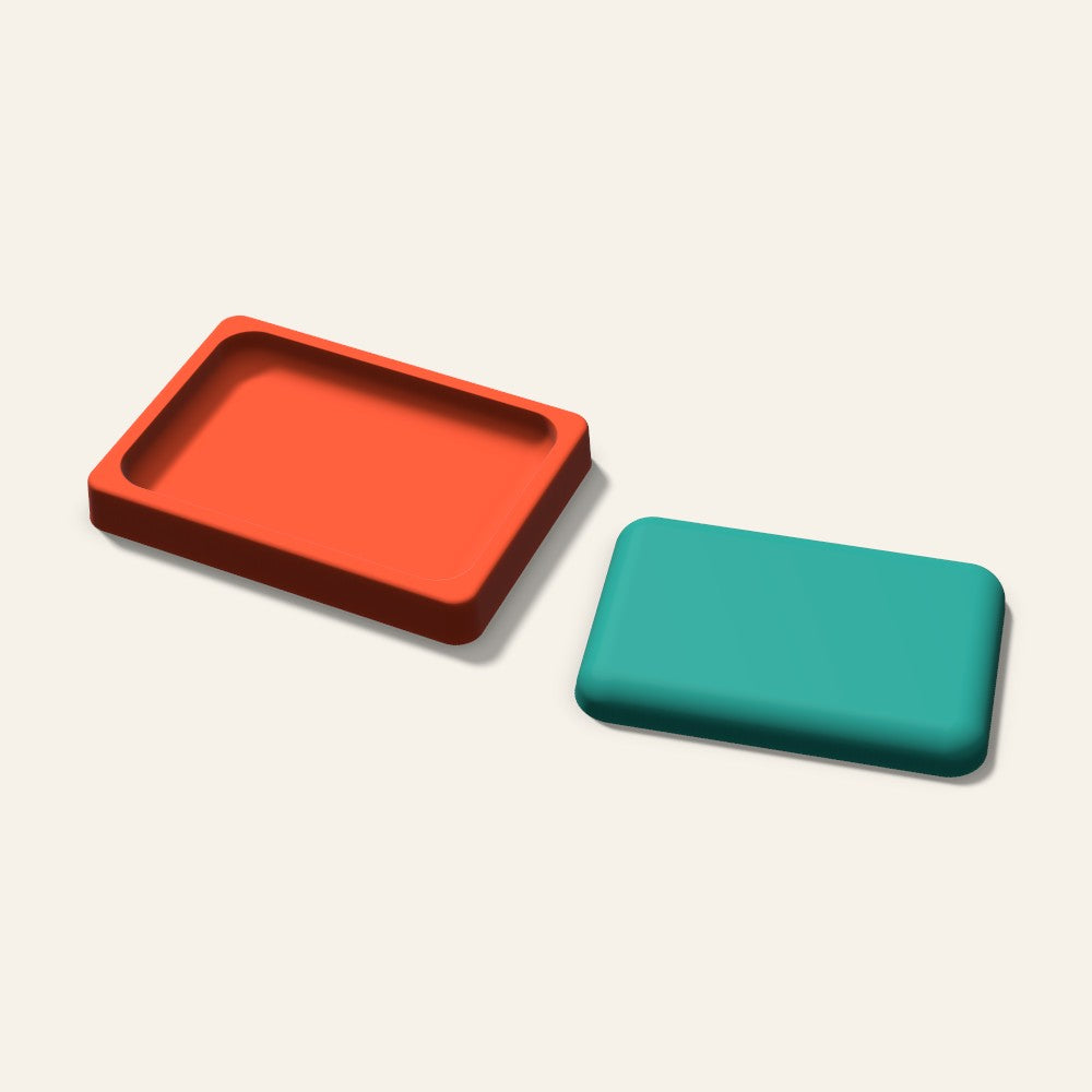 Rounded Rectangle Freshie Mold, 5 Inch, 3D render