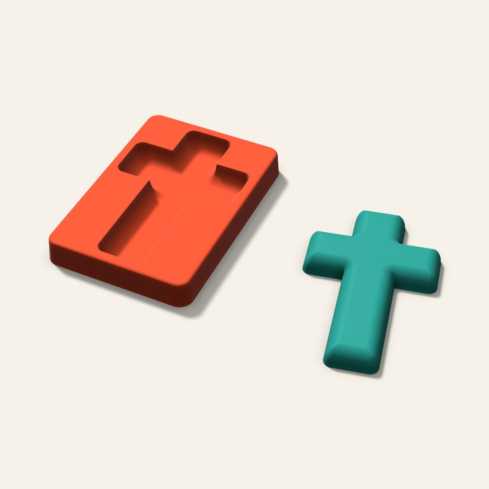 Cross Freshie Mold, 5 Inch, 3D render