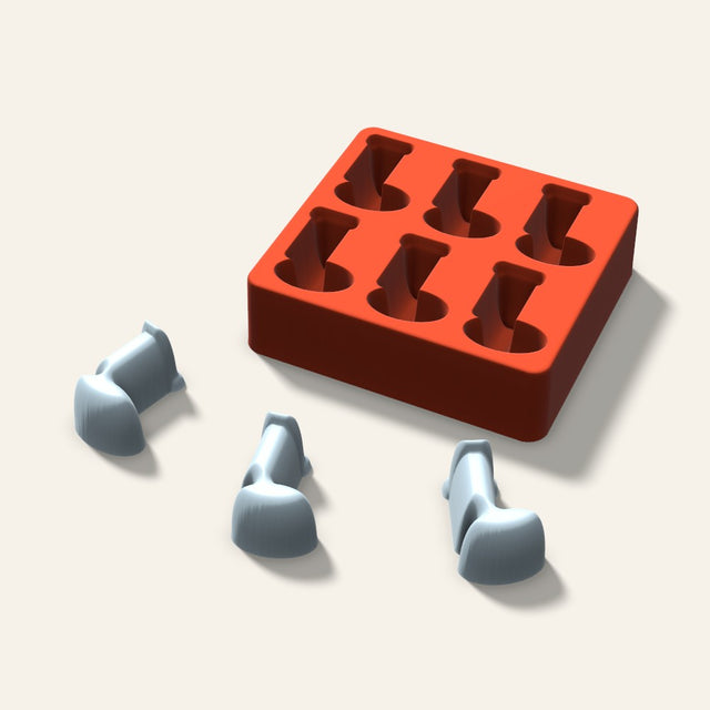 Stocking Ice Mold, 2 Inch, 6 Cavity, 3D render