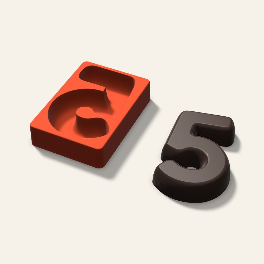 Number 5 Mold, 6 Inch, 3D render
