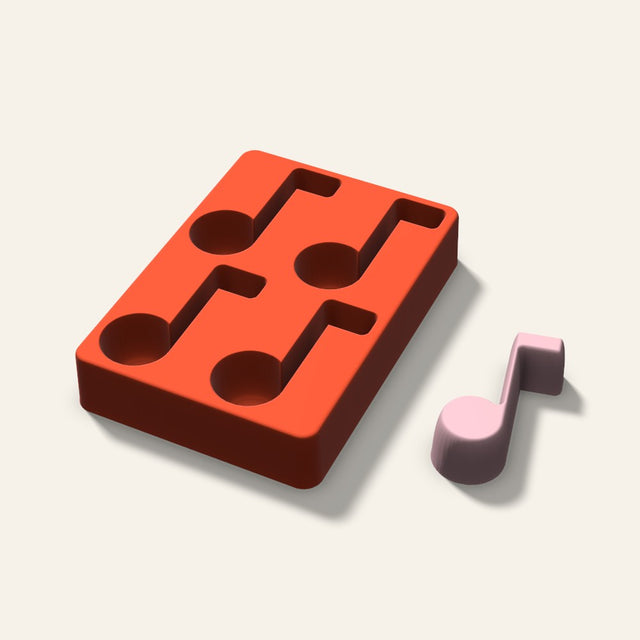 Music Note Soap Mold, 3 Inch, 4 Cavity, 3D render
