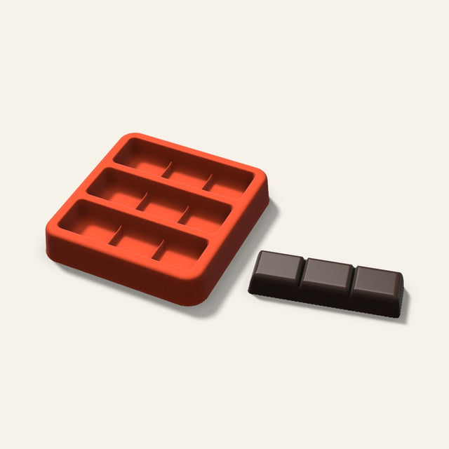 Mini Chocolate Bar Mold, 2.5 Inch, 3 Cavity, 3D render