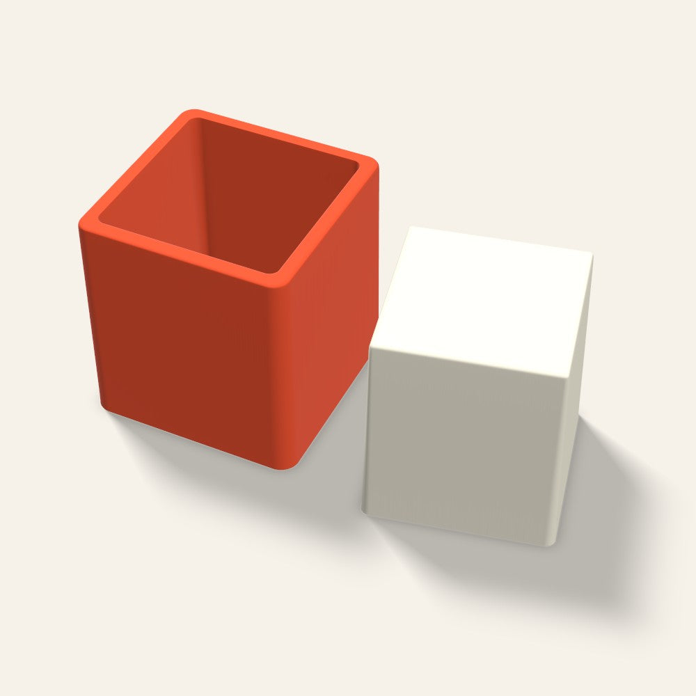 Square Pillar Candle Mold, 3.5 x 4 Inch, 3D render