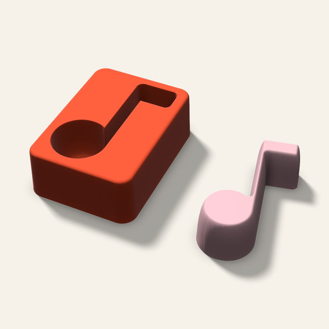 Music Note Soap Mold, 3 Inch, 3D render
