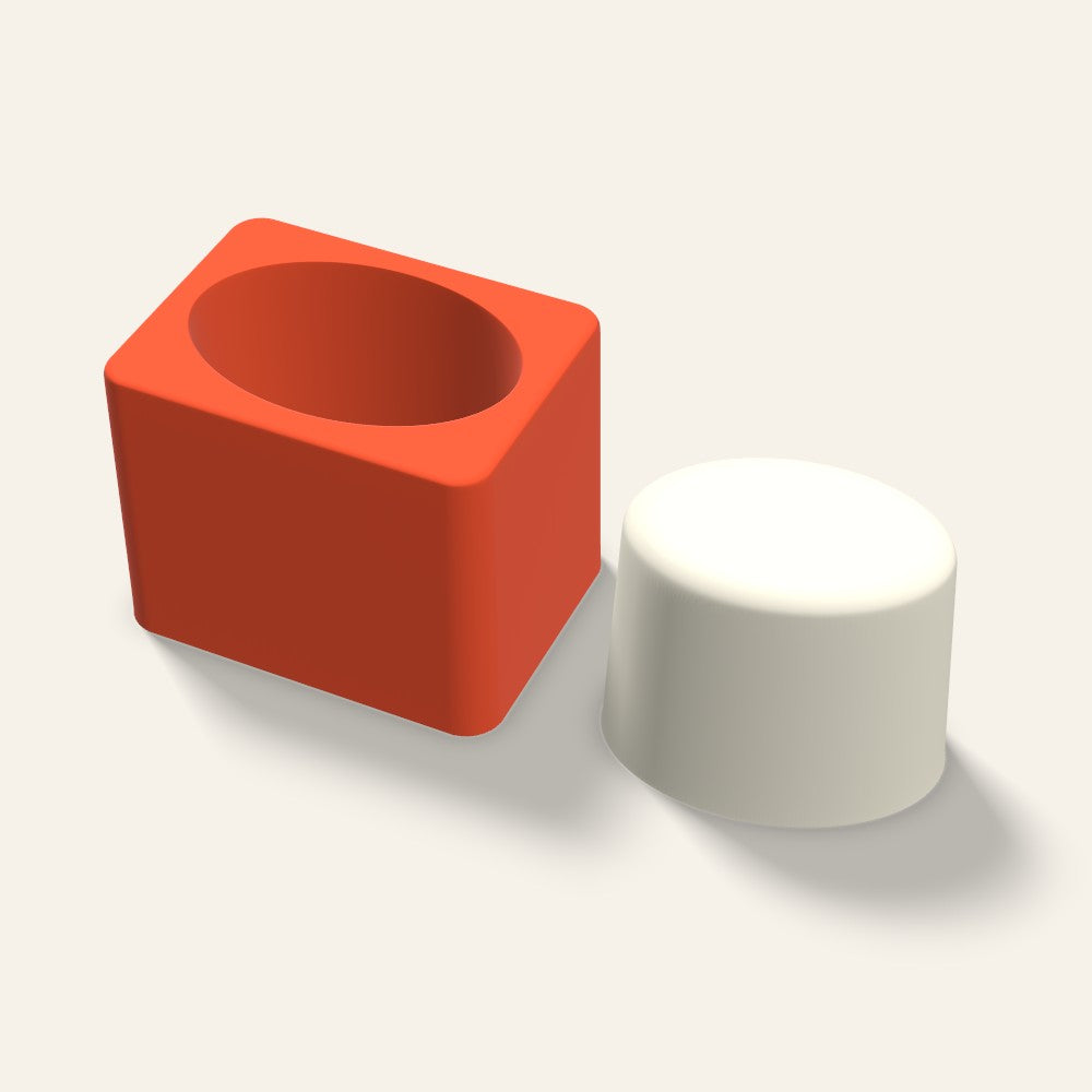 Oval Tall Candle Mold, 3 x 2.5 Inch, 3D render