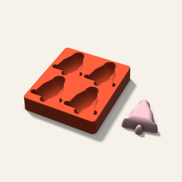 Bell Soap Mold, 3 Inch, 4 Cavity, 3D render