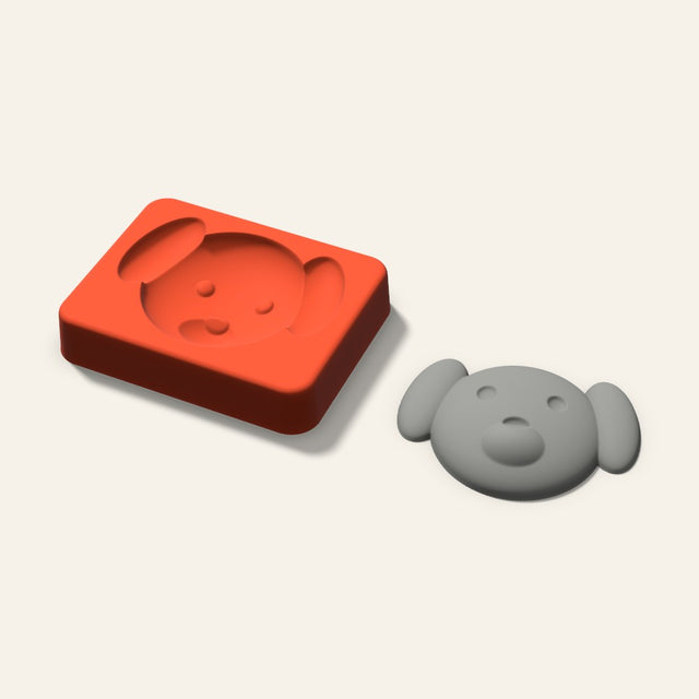 Dog Plaster Ornament Mold, 3.5 Inch, 3D render