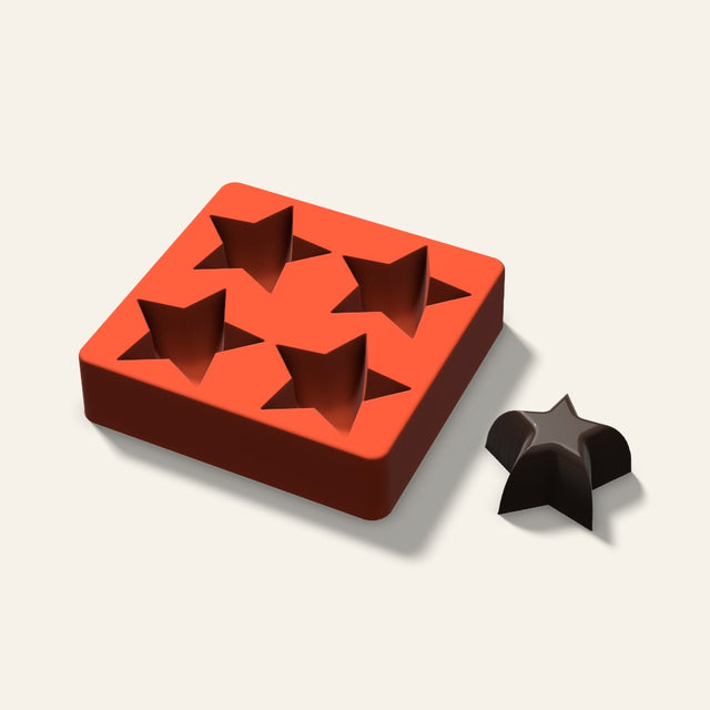 Star Mini Cake Mold, 2.5 Inch, 4 Cavity, 3D render