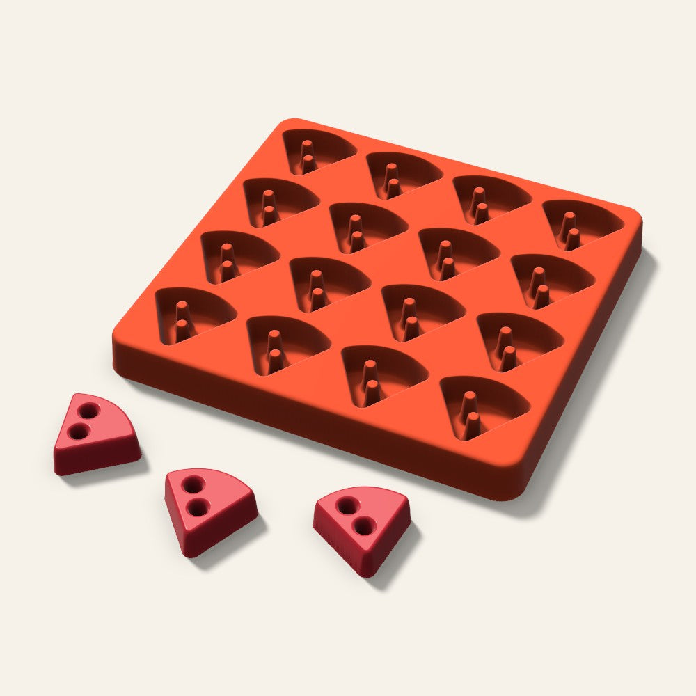 Pizza Slice Candy Mold, 1.25 Inch, 16 Cavity, 3D render