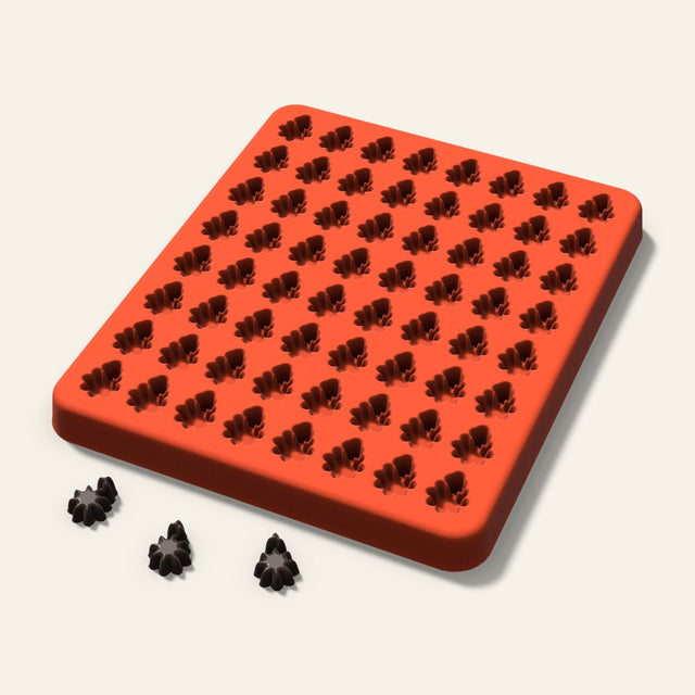 Holly Gummy Mold, 0.5 Inch, 64 Cavity, 3D render
