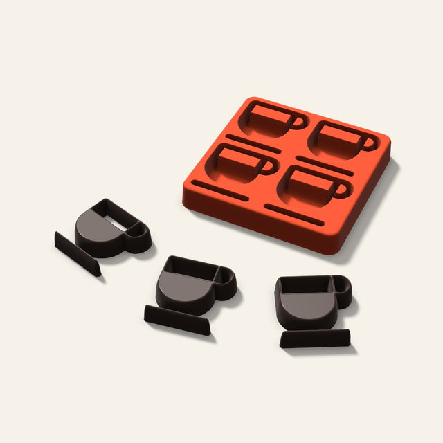 Coffee Cup Chocolate Mold, 2 Inch, 4 Cavity, 3D render