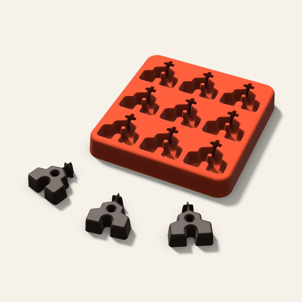 Church Candy Mold, 1 Inch, 9 Cavity, 3D render
