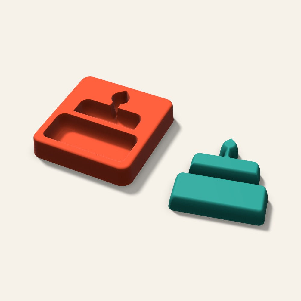 Birthday Cake Freshie Mold, 3 Inch, 3D render