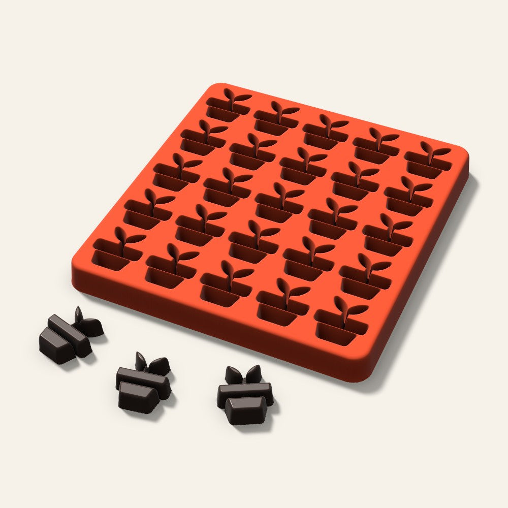 Potted Plant Candy Mold, 1 Inch, 25 Cavity, 3D render