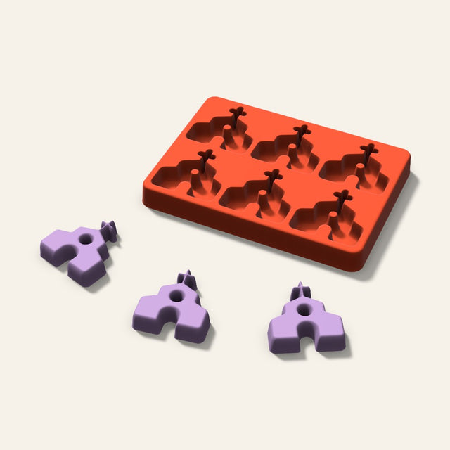 Church Wax Melt Mold, 2 Inch, 6 Cavity, 3D render