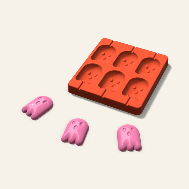 Ghost Lollipop Mold, 2 Inch, 6 Cavity, 3D render
