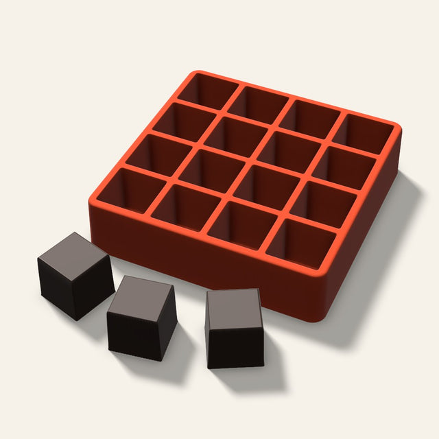 Sharp Cube Chocolate Mold, 1.25 Inch, 16 Cavity, 3D render